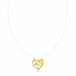 Collier Pendentif En Or Jaune Et Perle