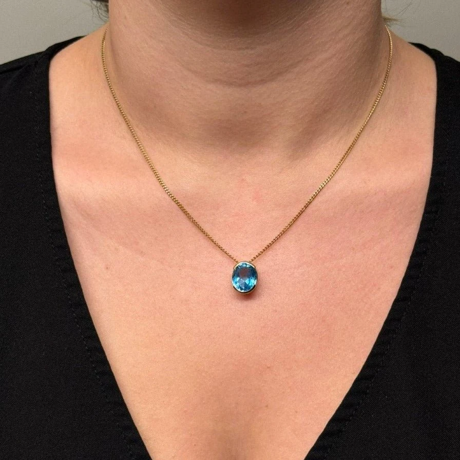 Collier Pendentif En Or Jaune Et Topaze 2 Collier Pendentif En Or Jaune Et Topaze – Image 2