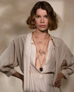 Collier Pendentif Micro Mosaïque Temple Antique Or Jaune -Castafiore Boutique collier pendentif micro mosaique temple antique or jaune 298040