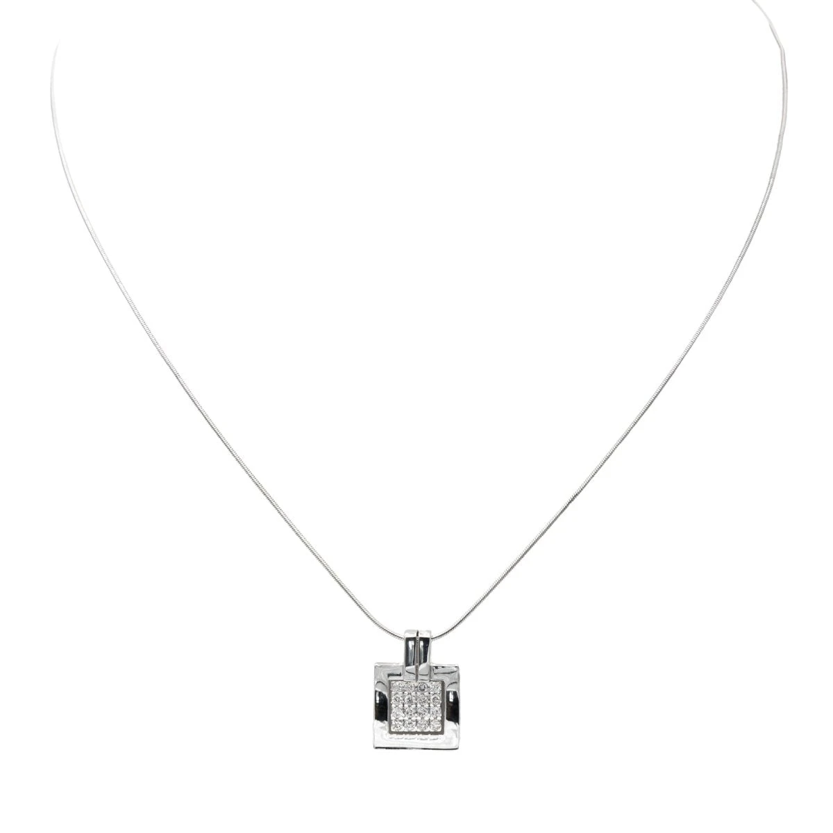 Collier Pendentif Or Blanc Diamant 3 Collier Pendentif Or Blanc Diamant – Image 3
