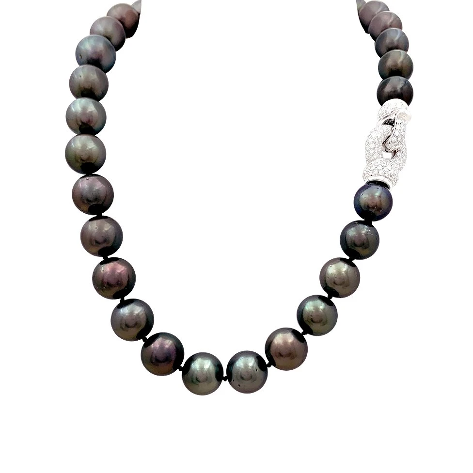 Miller Collier Perles De Tahiti En Or Blanc Et Diamants 3 Miller Collier Perles De Tahiti En Or Blanc Et Diamants – Image 3