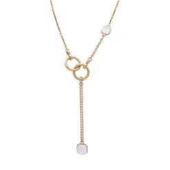 Miller Collier POMELLATO "Nudo" En Or Rose, Diamants, Nacres Blanches, Topazes Blanches.