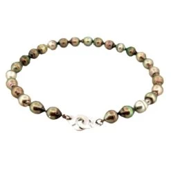 Collier DINH VAN "Menottes R15" En Or Blanc Et Perles De Tahiti