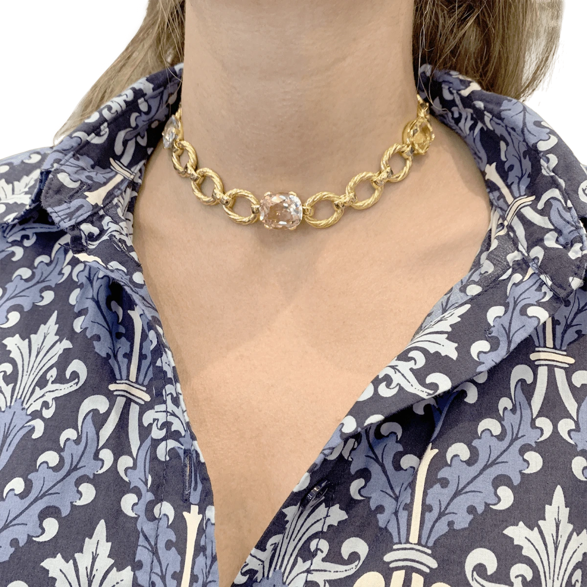 Miller Collier Ras De Cou En Or Jaune Et Béryls 2 Miller Collier Ras De Cou En Or Jaune Et Béryls – Image 2