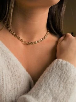 Collier Ras De Cou Maille En Or Jaune -Castafiore Boutique collier ras de cou maille en or jaune 271980