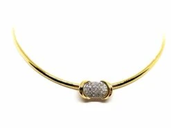 Collier Ras De Cou Maille Oméga En 2 Ors Et Diamants