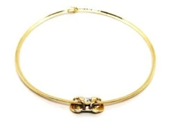 Collier Ras De Cou Maille Oméga En 2 Ors Et Diamants -Castafiore Boutique collier ras de cou maille omega en 2 ors et diamants 573969