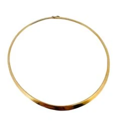 Collier Ras De Cou Maille Oméga En Or Jaune