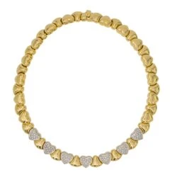 Collier Ras De Cou Or Jaune Diamant -Castafiore Boutique collier ras de cou or jaune diamant 357946