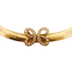 Collier Maille Oméga VAN CLEEF & ARPELS Papillon En Or Jaune Et Diamants -Castafiore Boutique collier ras de cou van cleef arpels en or jaune et diamant 833304