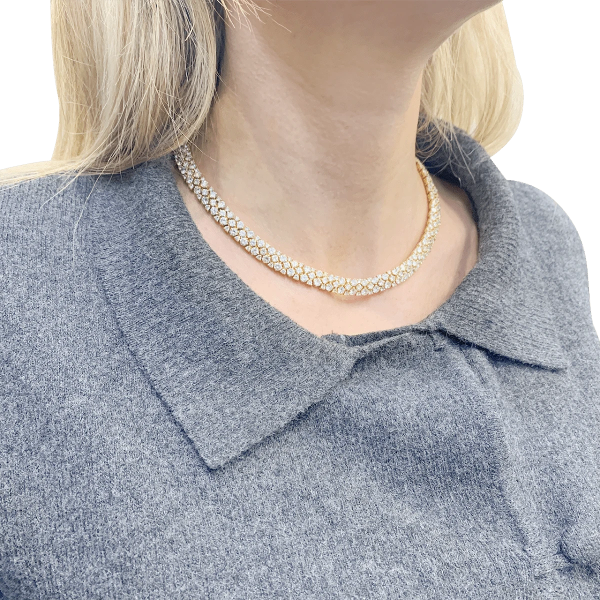 Miller Collier Rivière En Or Jaune Avec Diamants 8 Miller Collier Rivière En Or Jaune Avec Diamants – Image 8