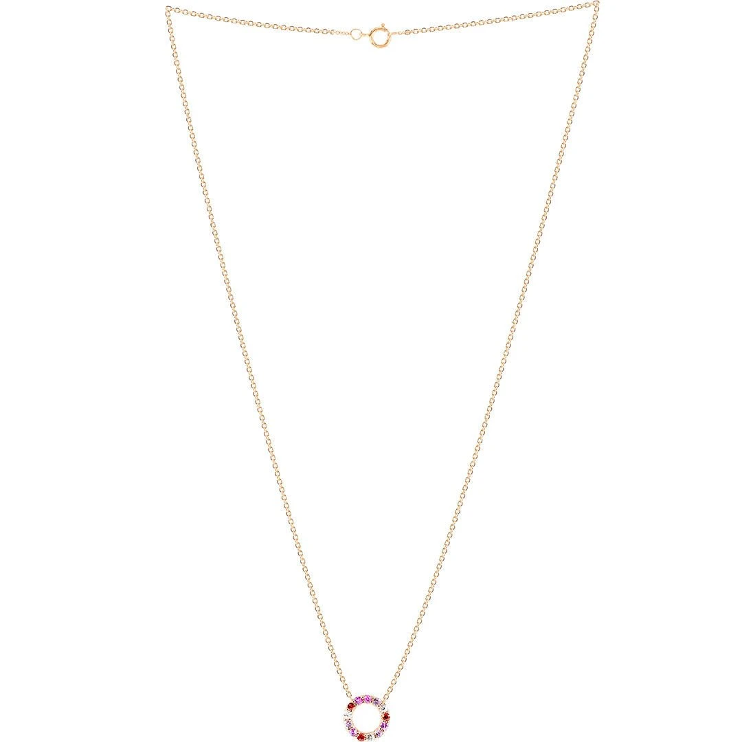 Collier Saphirs Multi Couleurs Or Rose 1 Collier Saphirs Multi Couleurs Or Rose