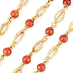 Collier Transformable ALDEBERT En Or Jaune Et Cornaline -Castafiore Boutique collier sautoir aldebert en or jaune et cornaline 405864