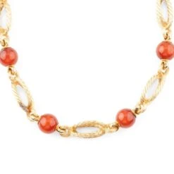 Collier Transformable ALDEBERT En Or Jaune Et Cornaline -Castafiore Boutique collier sautoir aldebert en or jaune et cornaline 461200