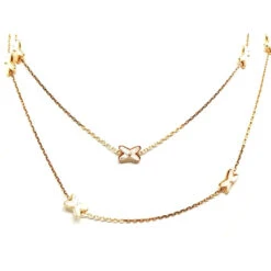 Collier Sautoir CHAUMET "Jeux De Liens" En Or Rose, Nacre Et Diamants -Castafiore Boutique collier sautoir chaumet jeux de liens en or rose nacre et diamants 580911