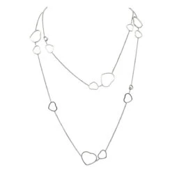 Collier Sautoir CHOPARD "Happy Heart" En Or Blanc Et Diamants