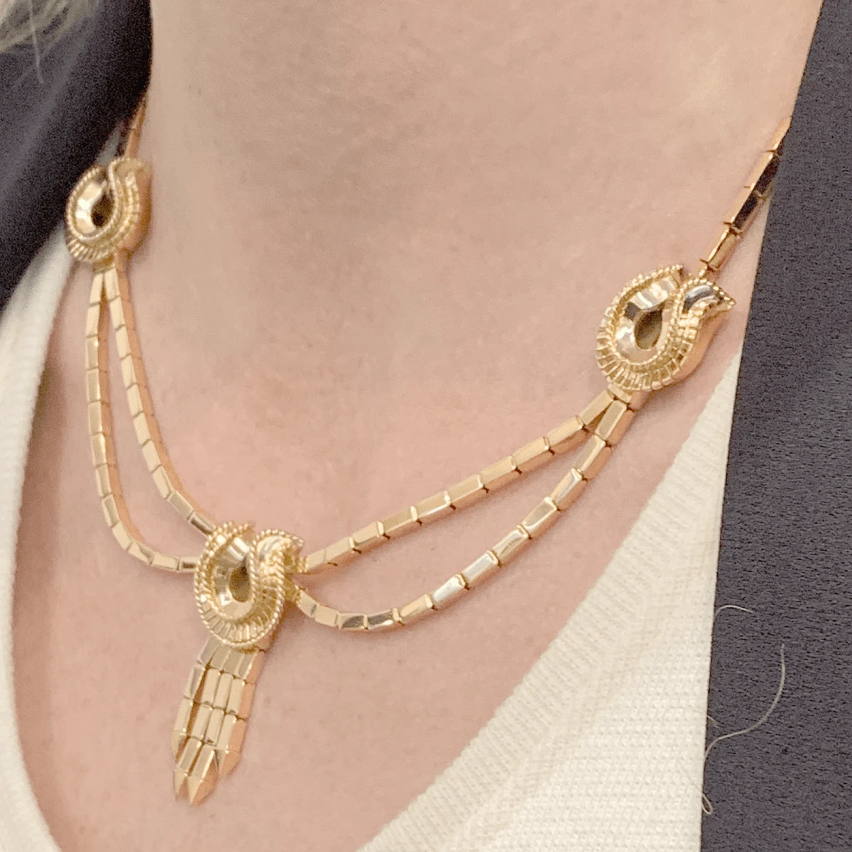 Miller Collier-Sautoir Draperie En Or Rose 2 Miller Collier-Sautoir Draperie En Or Rose – Image 2