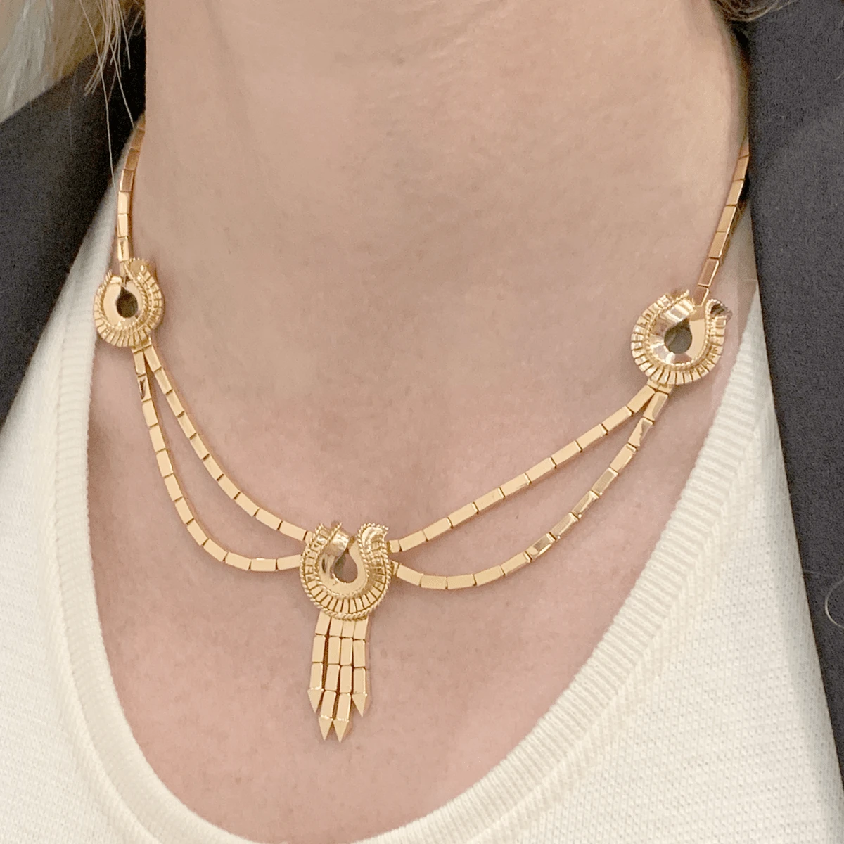 Miller Collier-Sautoir Draperie En Or Rose 5 Miller Collier-Sautoir Draperie En Or Rose – Image 5