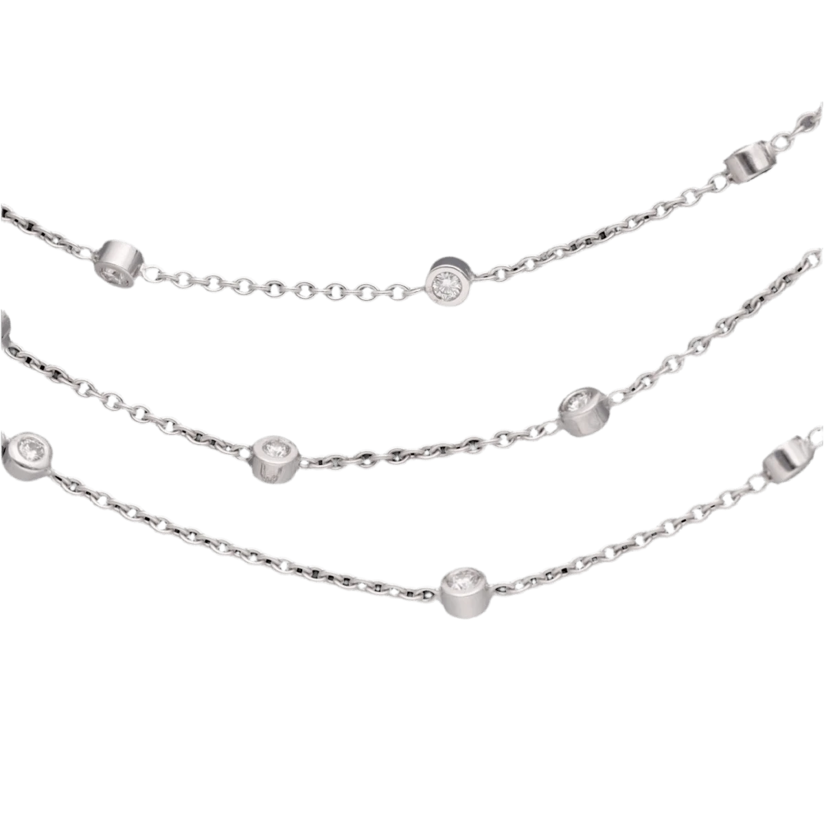 Collier Sautoir En Or Blanc Et Diamants 3 Collier Sautoir En Or Blanc Et Diamants – Image 3