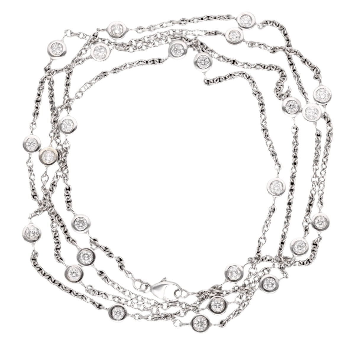 Collier Sautoir En Or Blanc Et Diamants 1 Collier Sautoir En Or Blanc Et Diamants