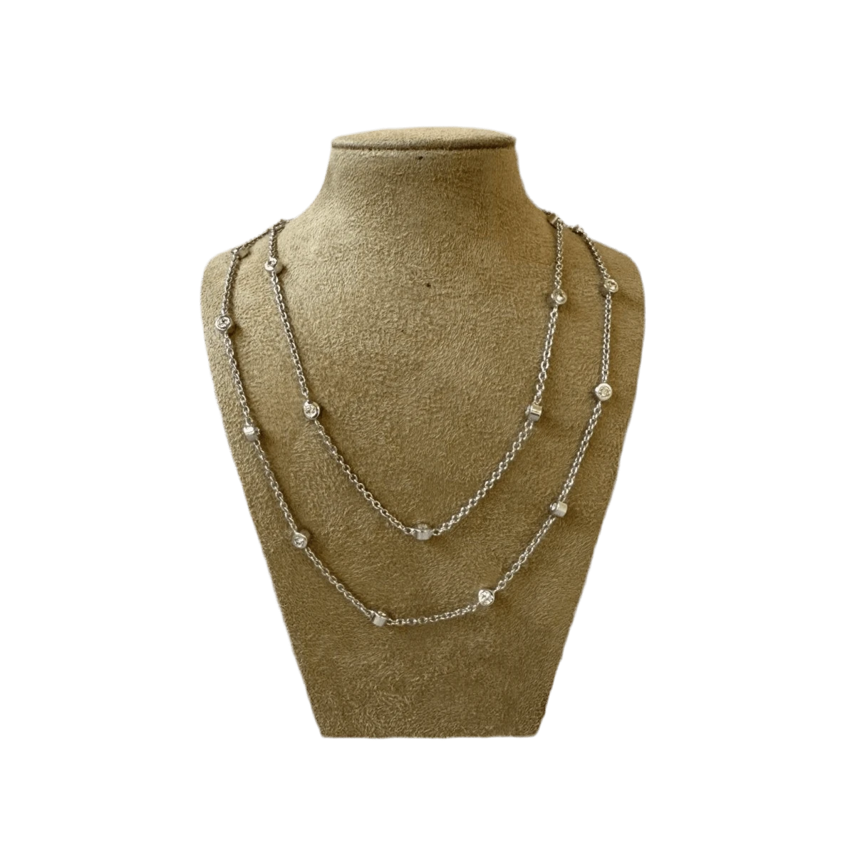 Collier Sautoir En Or Blanc Et Diamants 2 Collier Sautoir En Or Blanc Et Diamants – Image 2