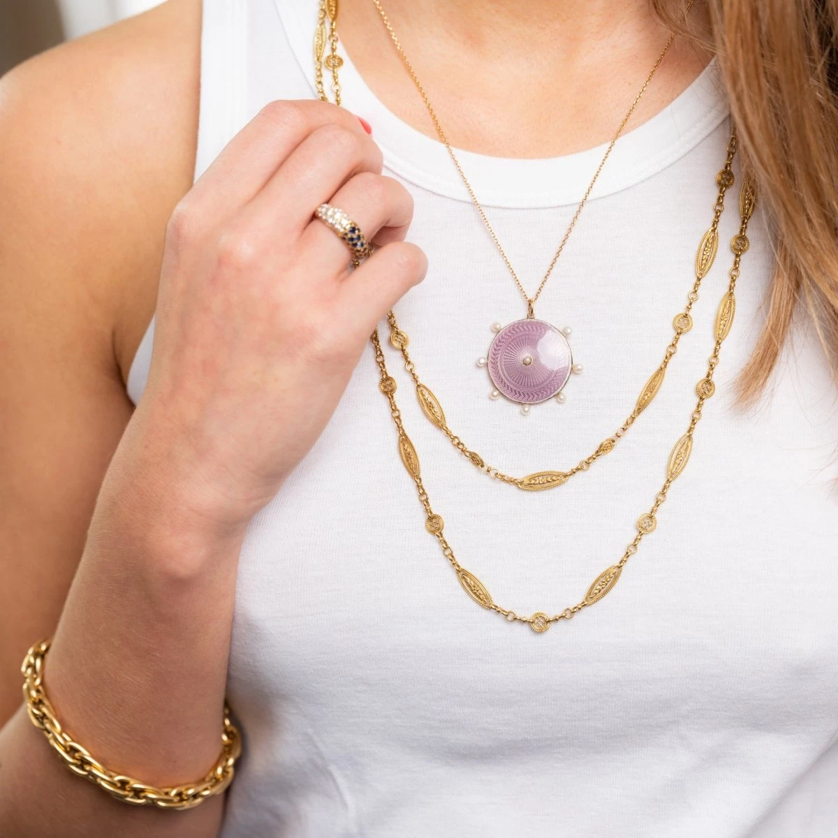 Collier Sautoir En Or Jaune Filigrané 2 Collier Sautoir En Or Jaune Filigrané – Image 2