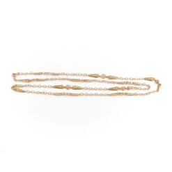 Collier Sautoir Maille Alternée En Or Jaune