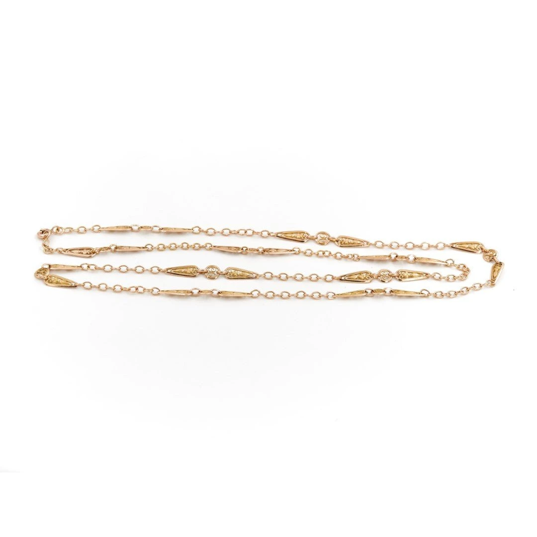 Collier Sautoir Maille Alternée En Or Jaune 1 Collier Sautoir Maille Alternée En Or Jaune