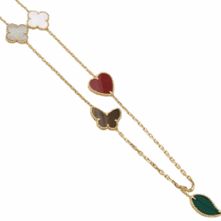 Miller Collier-Sautoir VAN CLEEF & ARPELS "Lucky Alhambra", Or Jaune, Cornaline, Malachite, Oeil De Tigre, Nacre 10 Miller Collier-Sautoir VAN CLEEF & ARPELS "Lucky Alhambra", Or Jaune, Cornaline, Malachite, Oeil De Tigre, Nacre -Castafiore Boutique collier sautoir van cleef arpels lucky alhambra or jaune cornaline malachite oeil de tigre nacre 309180