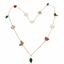 Miller Collier-Sautoir VAN CLEEF & ARPELS "Lucky Alhambra", Or Jaune, Cornaline, Malachite, Oeil De Tigre, Nacre 12 Miller Collier-Sautoir VAN CLEEF & ARPELS "Lucky Alhambra", Or Jaune, Cornaline, Malachite, Oeil De Tigre, Nacre -Castafiore Boutique collier sautoir van cleef arpels lucky alhambra or jaune cornaline malachite oeil de tigre nacre 475707