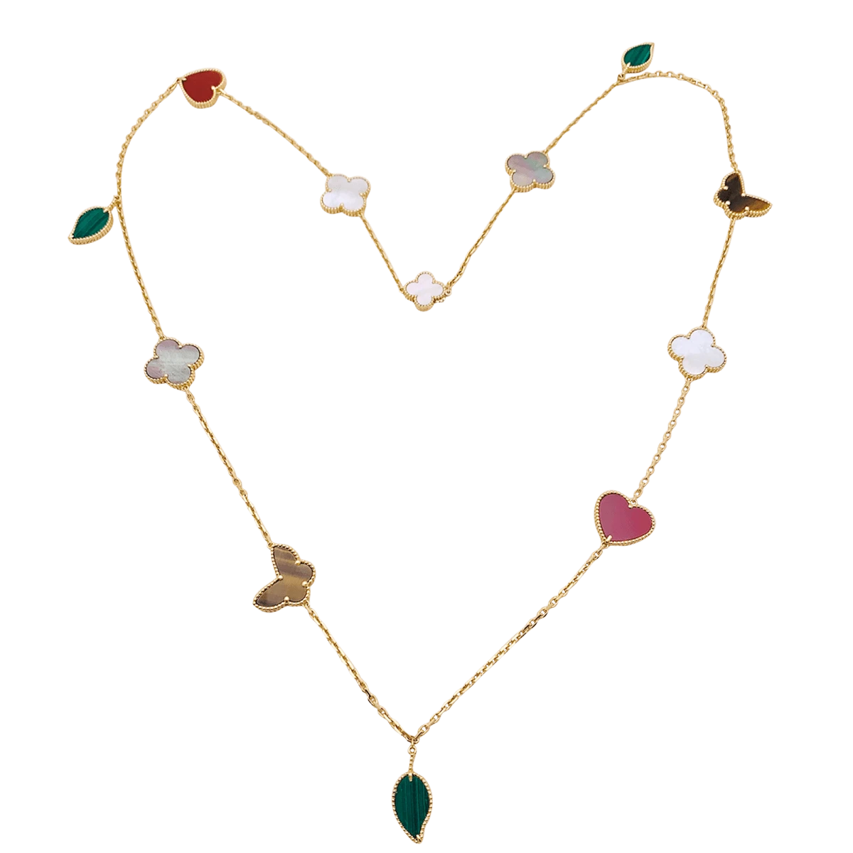 Miller Collier-Sautoir VAN CLEEF & ARPELS "Lucky Alhambra", Or Jaune, Cornaline, Malachite, Oeil De Tigre, Nacre 6 Miller Collier-Sautoir VAN CLEEF & ARPELS "Lucky Alhambra", Or Jaune, Cornaline, Malachite, Oeil De Tigre, Nacre – Image 6