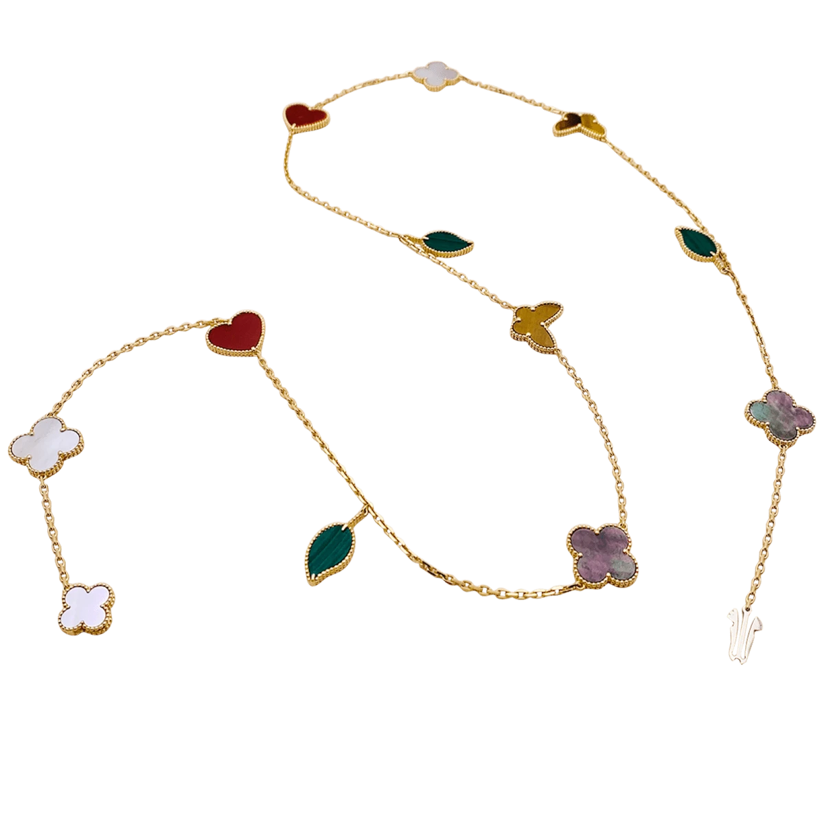 Miller Collier-Sautoir VAN CLEEF & ARPELS "Lucky Alhambra", Or Jaune, Cornaline, Malachite, Oeil De Tigre, Nacre 5 Miller Collier-Sautoir VAN CLEEF & ARPELS "Lucky Alhambra", Or Jaune, Cornaline, Malachite, Oeil De Tigre, Nacre – Image 5