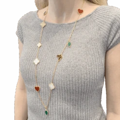 Miller Collier-Sautoir VAN CLEEF & ARPELS "Lucky Alhambra", Or Jaune, Cornaline, Malachite, Oeil De Tigre, Nacre 13 Miller Collier-Sautoir VAN CLEEF & ARPELS "Lucky Alhambra", Or Jaune, Cornaline, Malachite, Oeil De Tigre, Nacre -Castafiore Boutique collier sautoir van cleef arpels lucky alhambra or jaune cornaline malachite oeil de tigre nacre 722240