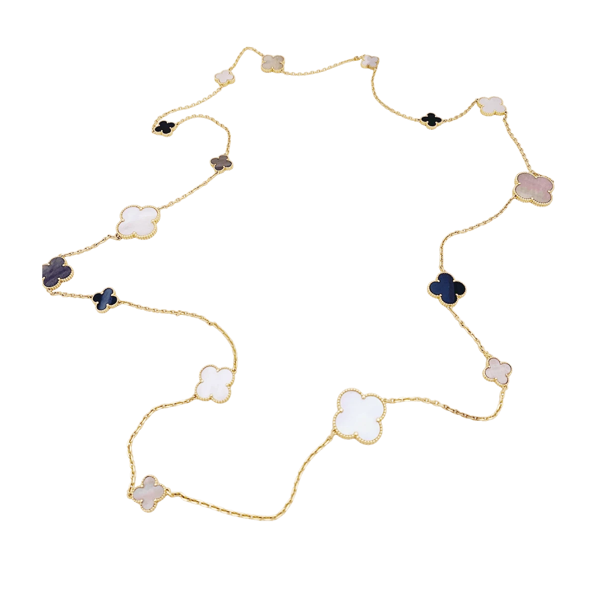 Miller Collier Sautoir VAN CLEEF & ARPELS "Magic Alhambra" En Or Jaune, Nacre Et Onyx 2 Miller Collier Sautoir VAN CLEEF & ARPELS "Magic Alhambra" En Or Jaune, Nacre Et Onyx – Image 2
