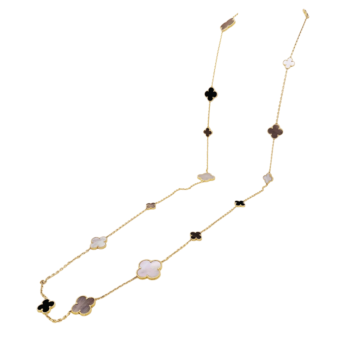 Miller Collier Sautoir VAN CLEEF & ARPELS "Magic Alhambra" En Or Jaune, Nacre Et Onyx 4 Miller Collier Sautoir VAN CLEEF & ARPELS "Magic Alhambra" En Or Jaune, Nacre Et Onyx – Image 4