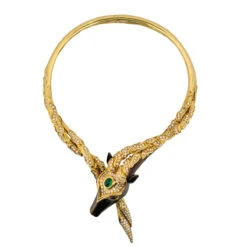 Collier Torque CHAUMET "Filly Princess" En Or Jaune, Bronze, émeraude, Saphirs Et Diamants 10 Collier Torque CHAUMET "Filly Princess" En Or Jaune, Bronze, émeraude, Saphirs Et Diamants -Castafiore Boutique collier torque chaumet filly princess en or jaune bronze emeraude saphirs et diamants 697153