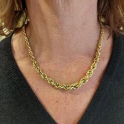 Collier Torsadé En Or Jaune 4 Collier Torsadé En Or Jaune -Castafiore Boutique collier torsade en or jaune 578430