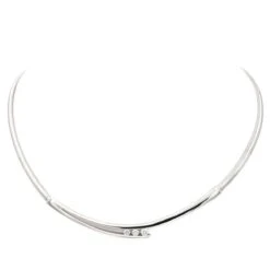 Collier Trilogie Or Blanc Diamant
