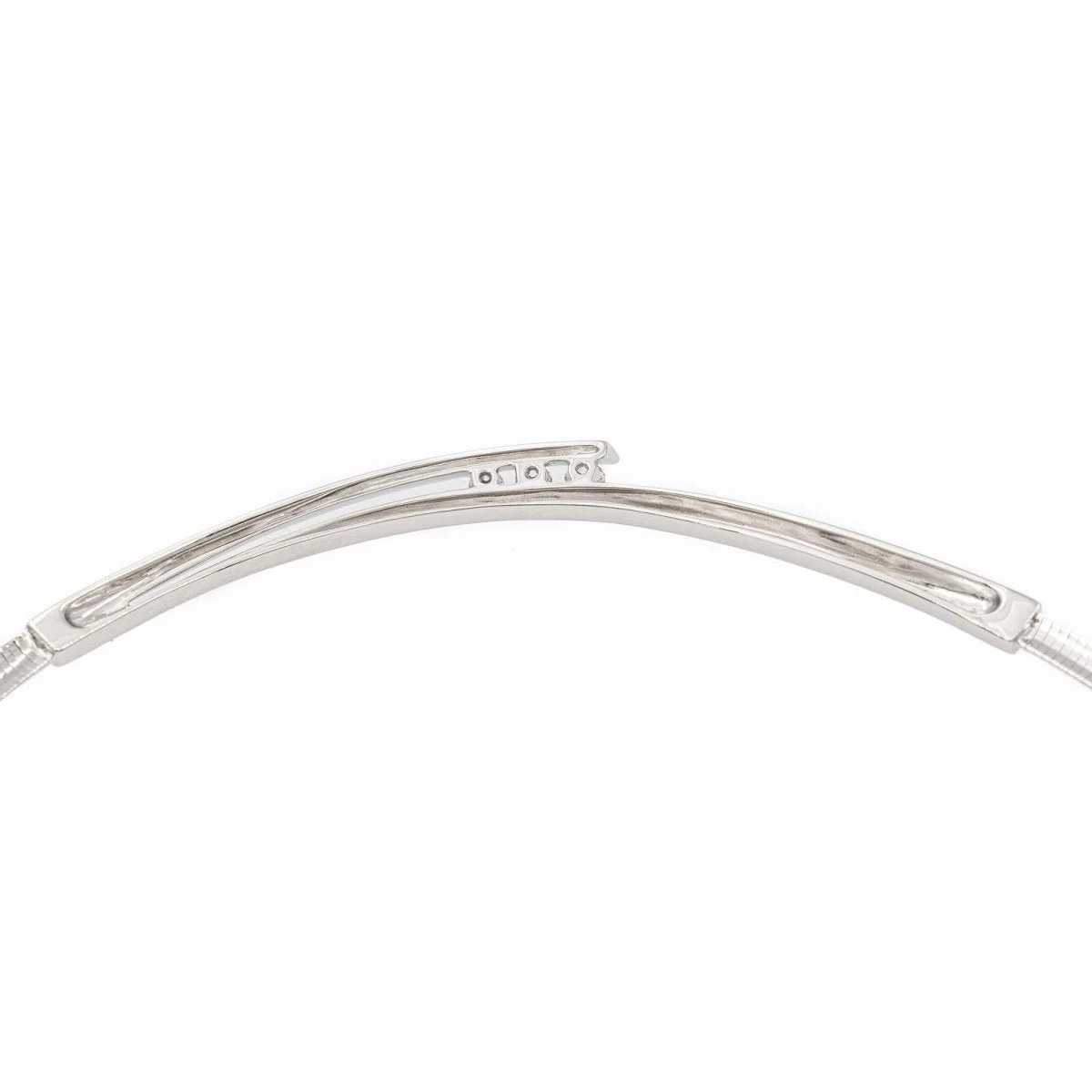 Collier Trilogie Or Blanc Diamant 7 Collier Trilogie Or Blanc Diamant – Image 7