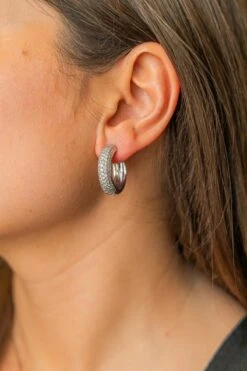 Créoles En Or Blanc Et Diamants -Castafiore Boutique creoles en or blanc et diamants 298985