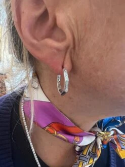 Créoles Octogonales Diamants Or Gris 18 Carats -Castafiore Boutique creoles octogonales diamants or gris 18 carats 984359