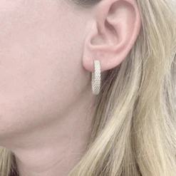 Miller Boucles D'oreilles Créoles TIFFANY & CO "Somerset" En Argent -Castafiore Boutique creoles tiffany co somerset argent 514750