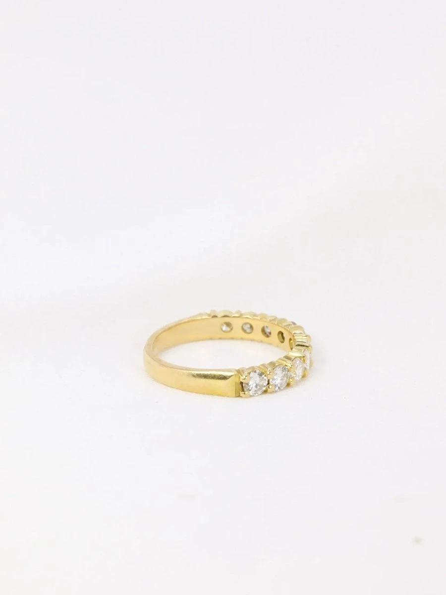 Demi-Alliance Américaine En Or Jaune Et Diamants 1 Carat 6 Demi-Alliance Américaine En Or Jaune Et Diamants 1 Carat – Image 6