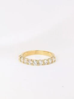 Demi-Alliance Américaine En Or Jaune Et Diamants 1,35 Ct