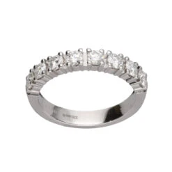 Bague Demi-Alliance DE BEERS En Platine Et Diamants