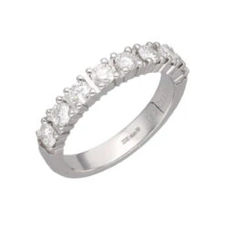 Bague Demi-Alliance DE BEERS En Platine Et Diamants -Castafiore Boutique demi alliance de beers en platine avec 8 diamants brillants soit 062 cts h si1 de 2016 full set 803018