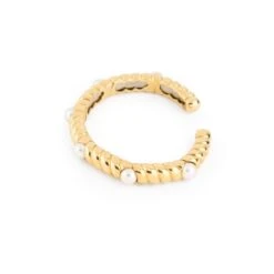 Deux Bracelets En Or Jaune Torsadé Et Perles -Castafiore Boutique deux bracelets en or jaune torsade et perles 147184