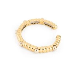 Deux Bracelets En Or Jaune Torsadé Et Perles