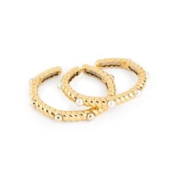 Deux Bracelets En Or Jaune Torsadé Et Perles -Castafiore Boutique deux bracelets en or jaune torsade et perles 559084