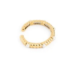 Deux Bracelets En Or Jaune Torsadé Et Perles -Castafiore Boutique deux bracelets en or jaune torsade et perles 650474